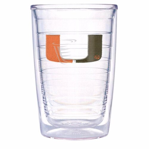 Tervis 1020368 Tumbler Collegiate 16 oz Miami Hurricanes Clear BPA Free Clear