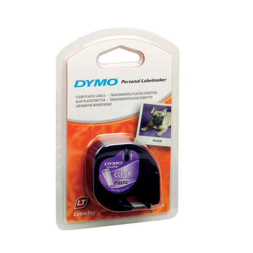 Dymo 16952 Label Maker Tape 1/2" W X 156" L Clear Plastic