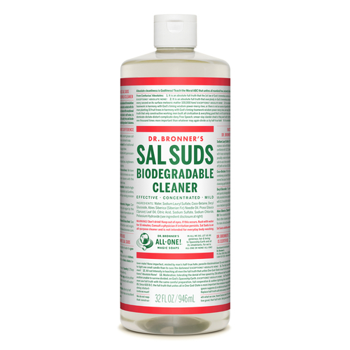 Dr. Bronner's SSLI32 Biodegradable Cleaner Sal Suds Pine Scent Concentrated Organic Liquid 32 oz