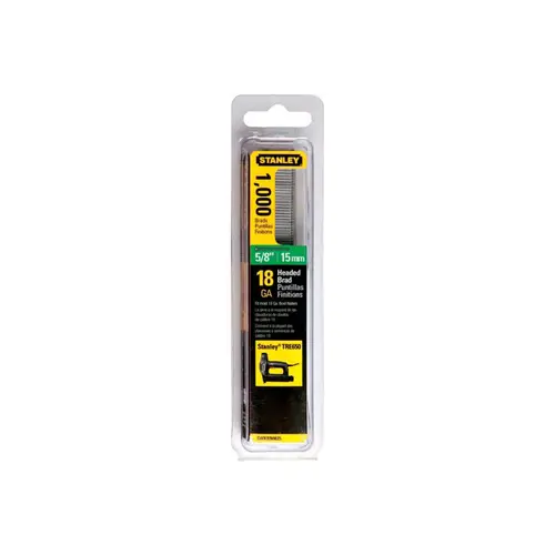 Stanley SWKBN625S Brad Nail, 5/8 in L, Galvanized Steel, Chisel Point Natural - pack of 5000