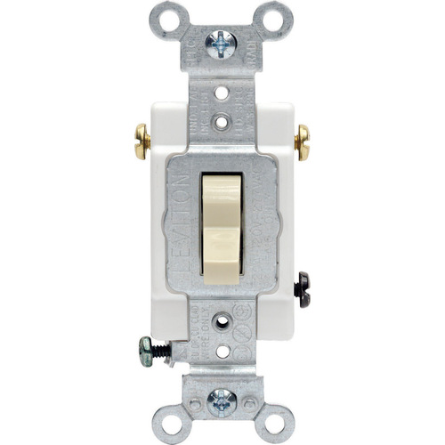 AC Quiet Switch 20 amps Three Pole Toggle Ivory Ivory