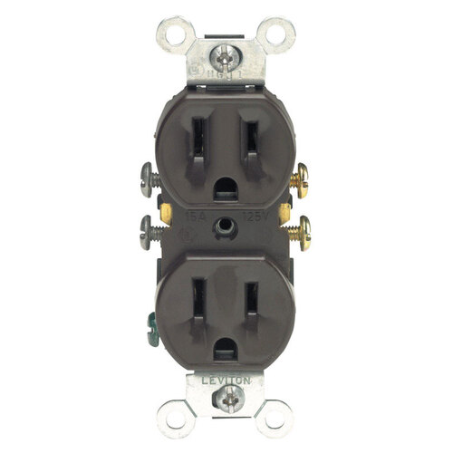 Outlet 15 amps 125 V Duplex Brown 5-15R Brown