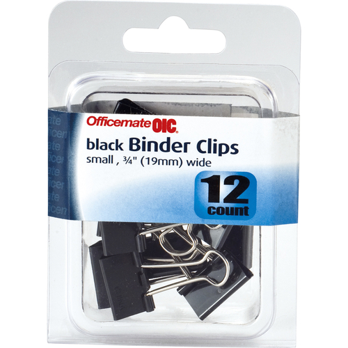 Officemate 31085 Binder Clips Small Black/Silver Black/Silver