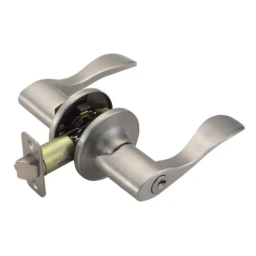 Design House 700500 Entry Lever Springdale Wave Satin Nickel 1-3/4" Satin Nickel