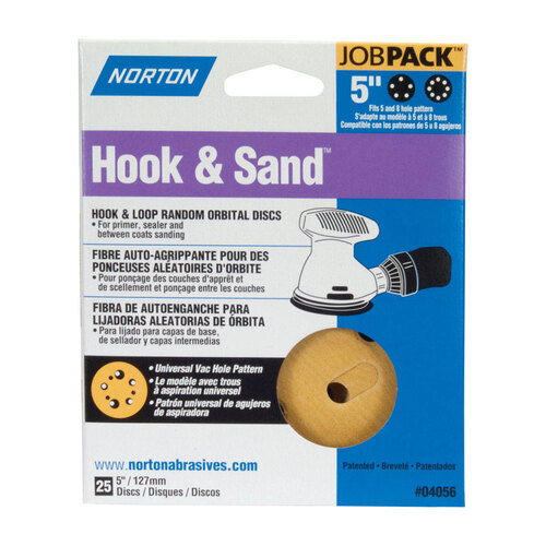 SANDING DISC H/L 5IN 180GRIT - pack of 25