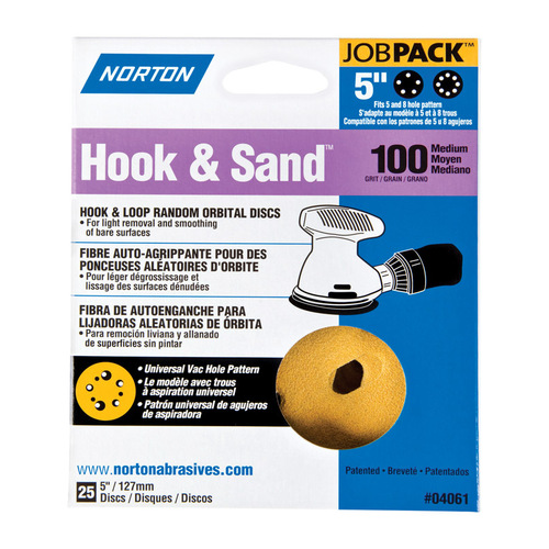 SANDING DISC H/L 5IN 100GRIT - pack of 25