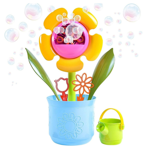 Bubble Blower Flower Pot Plastic Multicolored Multicolored