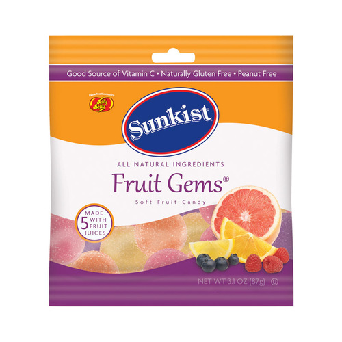 Chewy Candy Sunkist Fruit Gems Assorted 3.1 oz