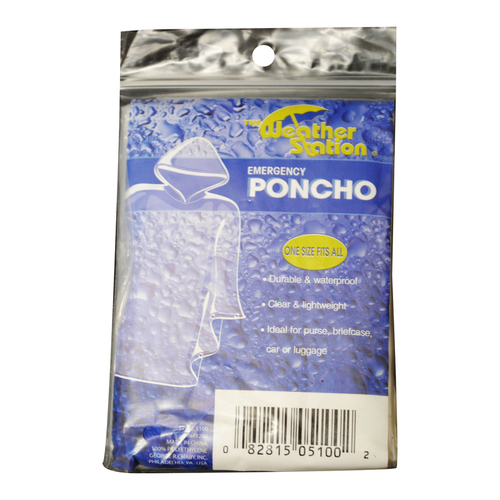 Rain Poncho None Plastic Clear