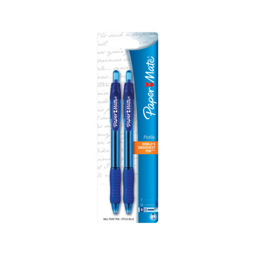 Ball Point Pen Profile Blue Retractable Pair