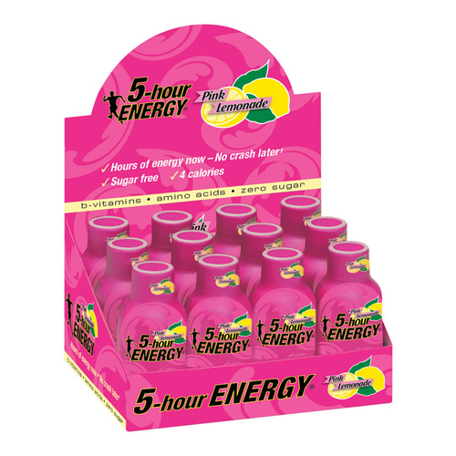 Energy Shot Regular Strength Sugar Free Pink Lemonade - pack of 12