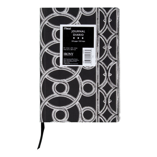 Notebook 5-3/4" W X 8-1/4" L Perfect Bound Black/White