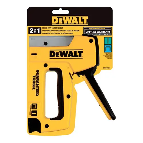 DEWALT DWHTTR350 Staple and Brad Tacker, 100 Magazine, 27/64 in W Crown, 1/2 to 9/16 in L Leg, Orange