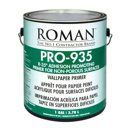 Roman 12101 Wallcovering Primer R-35 Clear Water-Based Acrylic 1 gal Clear