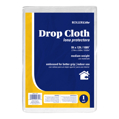 Drop Cloth 9 ft. W X 12 ft. L X 1 mil Plastic Clear