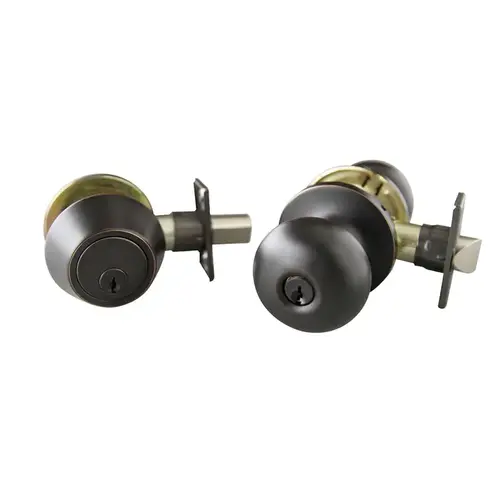 Design House 727396 Entry Knob and Single Cylinder Deadbolt Canton Oil Rubbed Bronze 1-3/4" Oil Rubbed Bronze