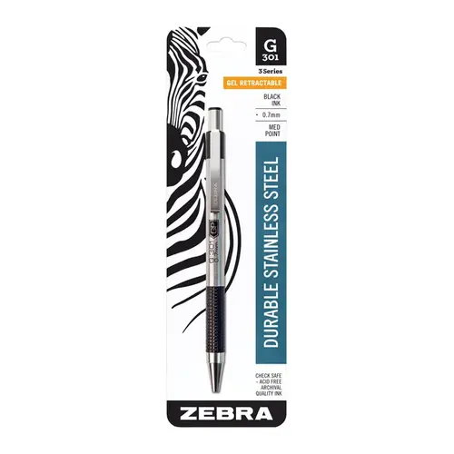 Gel Pen G-301 Black Retractable - pack of 6