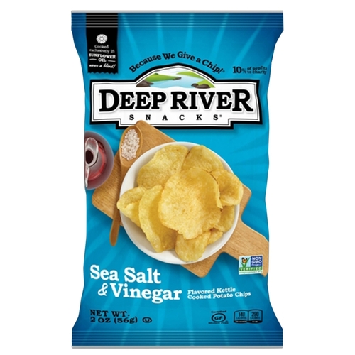 Deep River Snacks 17115 Kettle Cooked Potato Chips Sea Salt & Vinegar 2