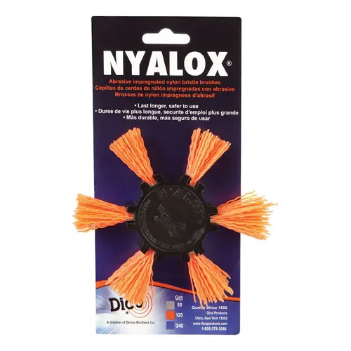 Dico 541-782-4 Mandrel Mounted Flap Brush Nyalox 4" D X 1/4" Aluminum Oxide Wheel Brush 120 Grit