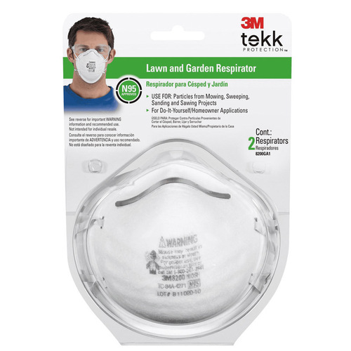 Disposable Respirator N95 Lawn and Garden White Whit - 2 per pack x6 packs