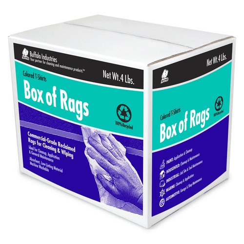 BUFFALO 10080 Wiping Rags Knit 4 lb Assorted