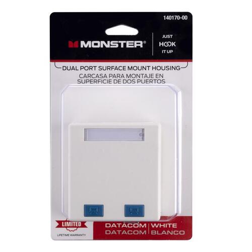 Monster 140170-00 Surface Mount Housing Just Hook It Up White 1 gang Plastic White