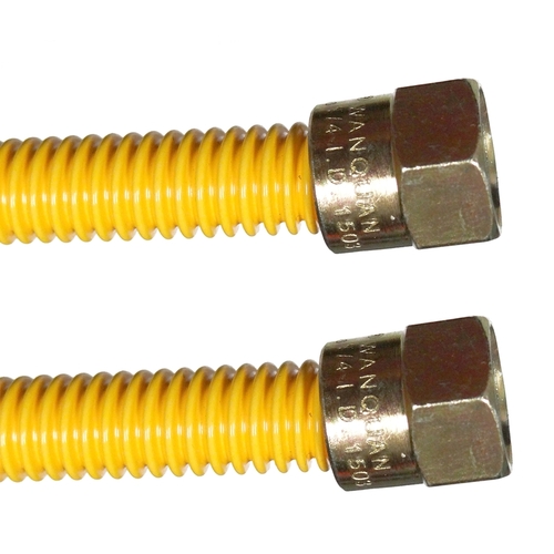 Gas Connector 1/4" Flare Sizes X 3/8" D Flare 16" Corrugated Stainless Steel