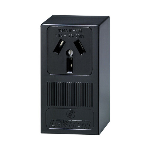 Leviton 3201456 Outlet 50 amps 125/250 V Black 10-50R Black