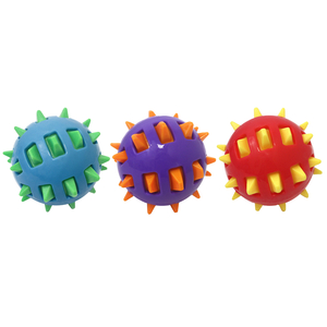 Multipet 51490 Dog Toy Ruff Enuff Assorted Spike Balls TPR Assorted