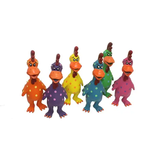 Squeaky Dog Toy Globken Assorted Polka Dot Chicken Latex Large Assorted