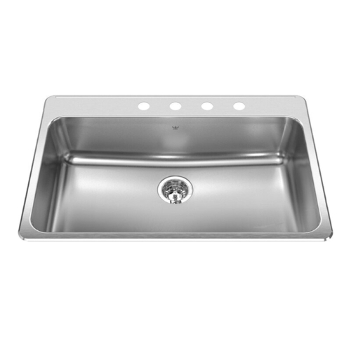Kitchen Sink Kindred Stainless Steel Top Mount 22" W X 33-3/8" L Single Bowl Silver Stainless Steel