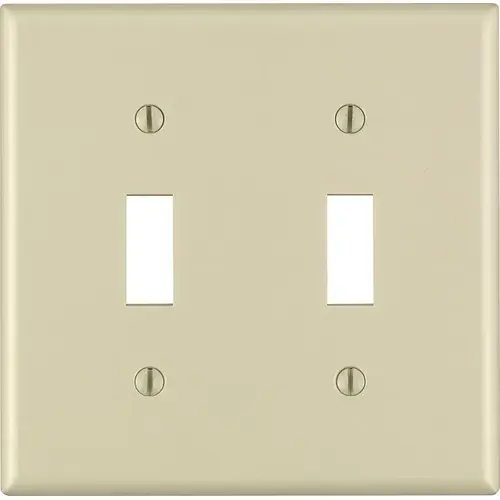 Wall Plate Ivory 2 gang Thermoset Plastic Toggle Ivory