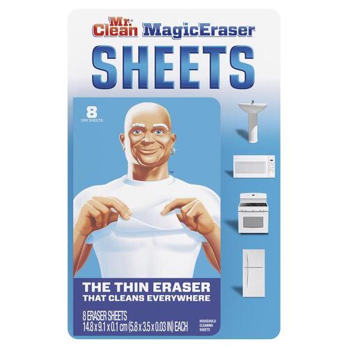 Magic Eraser Sheets Non-Scratch For Multi-Purpose 5.7" L White