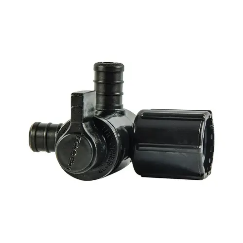 Flair-It 31913 3-Way Valve Ecopoly 1/2" Crimp T X 1/2" S FPT Swivel Plastic Black