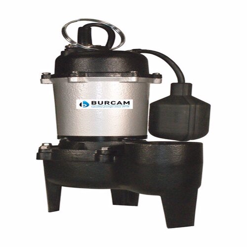 Burcam 400504Z Sewage Pump 1/2 HP 3600 gph Cast Iron Tethered Float