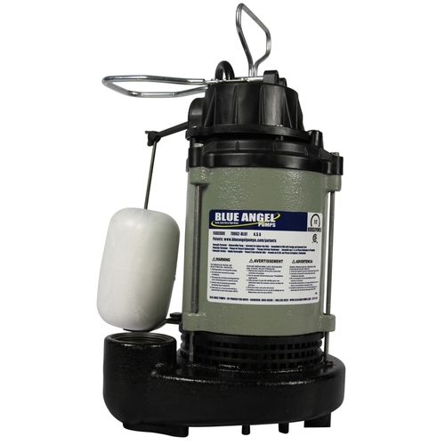 Sump Pump Blue Angel 1/2 HP 5,220 gph Cast Iron Vertical Float Switch AC Submersible