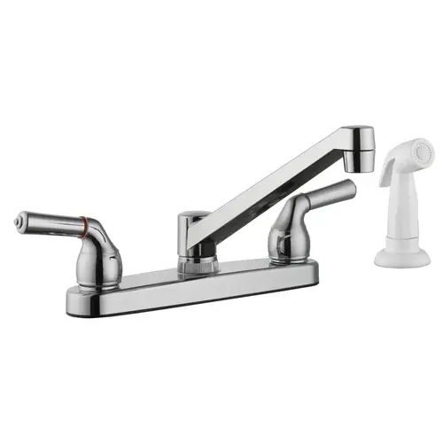 Kitchen Faucet Two Handle Chrome Side Sprayer Included Chrome