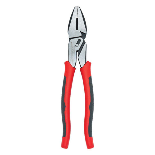 Pivot Pro Series Lineman's Plier, 9 in OAL, 1.3 in Jaw Opening, Red Handle, Dual Grip Handle