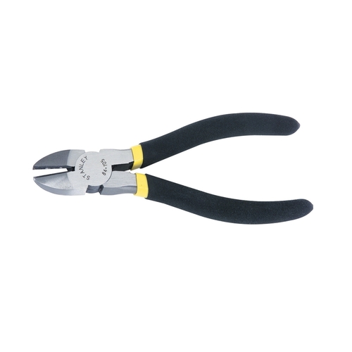 Diagonal Cutting Plier, 6-3/16 in OAL, 25 mm Cutting Capacity, Black Handle, Double Dipped Handle Yellow