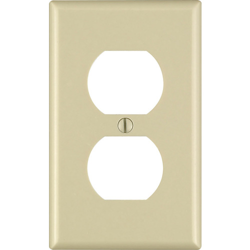 Wall Plate Ivory 1 gang Thermoset Plastic Duplex Outlet Ivory