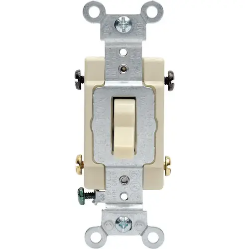 AC Quiet Switch 15 amps Four Pole Toggle Ivory Ivory