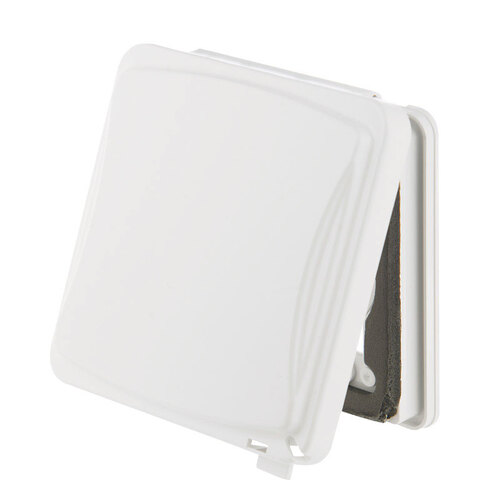 Receptacle Box Cover Rectangle Plastic 2 gang For Protection from Weather White