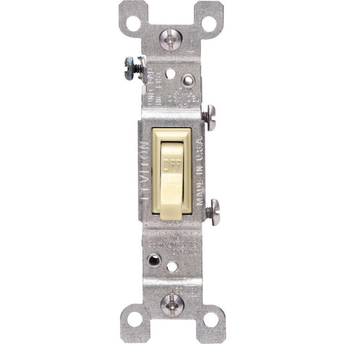 AC Quiet Switch 15 amps Single Pole Toggle Ivory Ivory