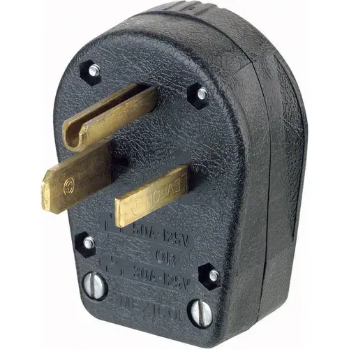 Plug Commercial Thermoplastic Ground/Straight Blade 5-30P/5-50P 14-6 AWG 2 Pole 3 Wire Boxed Black