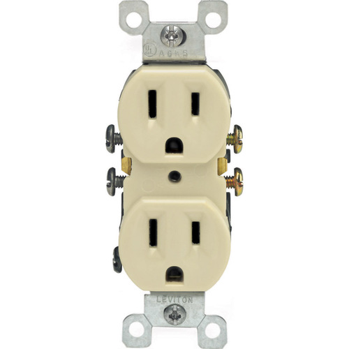 Outlet 15 amps 125 V Duplex Ivory 5-15R Ivory