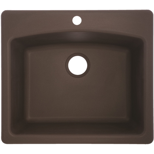 Franke ESDB25229-1 Kitchen Sink Composite Granite Dual Mount 25" W X 22" L Single Bowl Mocha Granite
