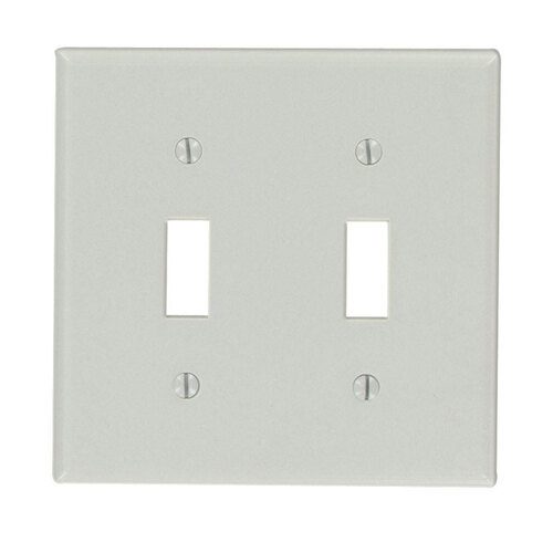 Leviton 87009000 Wall Plate Gray 2 gang Thermoset Plastic Toggle Gray