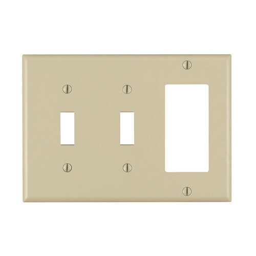 Wall Plate Ivory 3 gang Thermoset Plastic GFCI/Rocker/Toggle Ivory