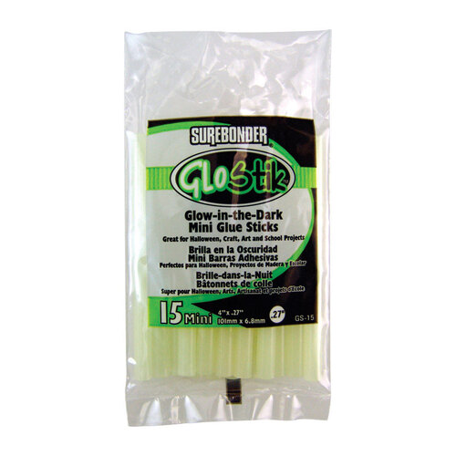 Surebonder GS-15 Glue Sticks GloStik .27" D X 4" L Glow-in-the-Dark Green Green