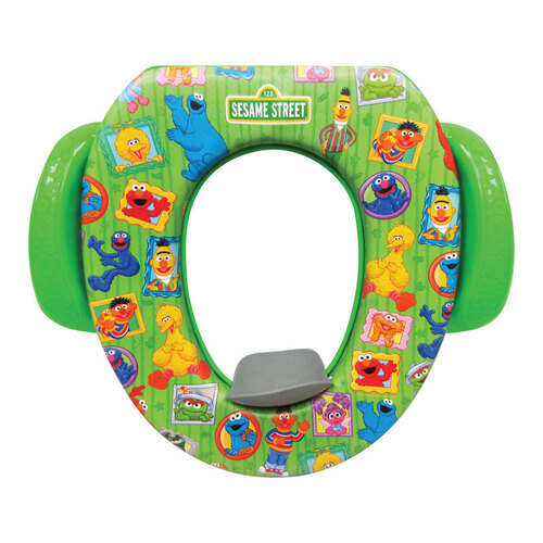 Ginsey 69112 Child\'s Toilet Seat Sesame Street Framed Friends Round Soft Child's Toilet Seat